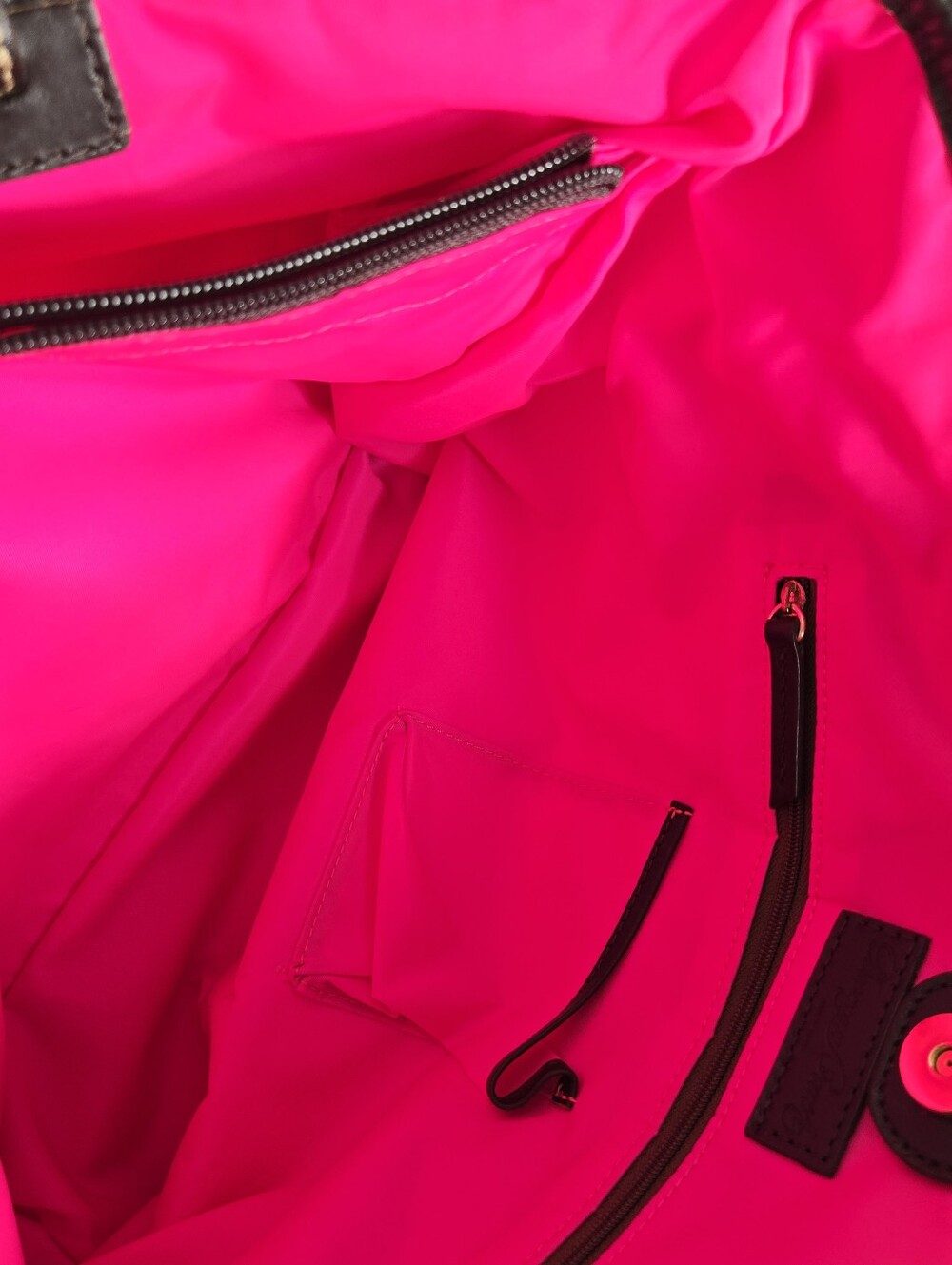 Dooney & Bourke Brown Tote with Duck And Pink Interior - Picture 9 of 12